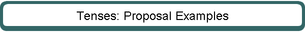 Tenses: Proposal Examples